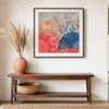 ba-0062-curled-ribbon-garden-print-2-room-entryway-black-v6 Curled Ribbon Garden by Bassem, art print shown framed on a wall