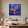 ba-0063-violet-ember-leaves-canvas-2-canvas-room-living-greige-v4 Violet Ember Leaves by Bassem, canvas on a wall