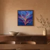 ba-0063-violet-ember-leaves-framed-4-thin-room-dining-walnut-v4 Violet Ember Leaves by Bassem, framed print on a wall