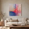 Rose Thread Ripples by Bassem, canvas on a wall