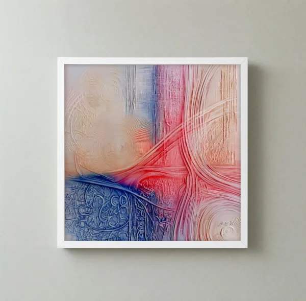 ba-0064-rose-thread-ripples-framed-3-thin-closeup-white-v4 Rose Thread Ripples by Bassem, framed print on a wall