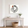 Rust Disc and Rings by Bassem, framed print on a wall