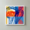 Primary Brush Loops by Bassem, framed print on a wall
