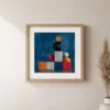 ba-0068-tower-of-blocks-print-1-closeup-oak-v6 Tower of Blocks by Bassem, art print shown framed on a wall