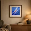 Cobalt Drift by Bassem, art print shown framed on a wall
