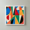 Patchwork of Shapes by Bassem, framed print on a wall