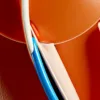 Layered Orange Discs by Bassem, detail at close range