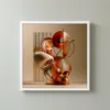 Sculpted Copper Loops by Bassem, framed print on a wall