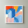 Threaded Blocks by Bassem, framed print on a wall