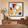 Swirling Line Bands by Bassem, art print shown framed on a wall