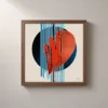 Red Blades and Stripes by Bassem, framed print on a wall