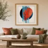 Red Blades and Stripes by Bassem, art print shown framed on a wall