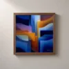 Stepped Blue Planes by Bassem, framed print on a wall