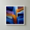 Stepped Blue Planes by Bassem, framed print on a wall
