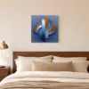 Rust and Blue Relief by Bassem, canvas on a wall