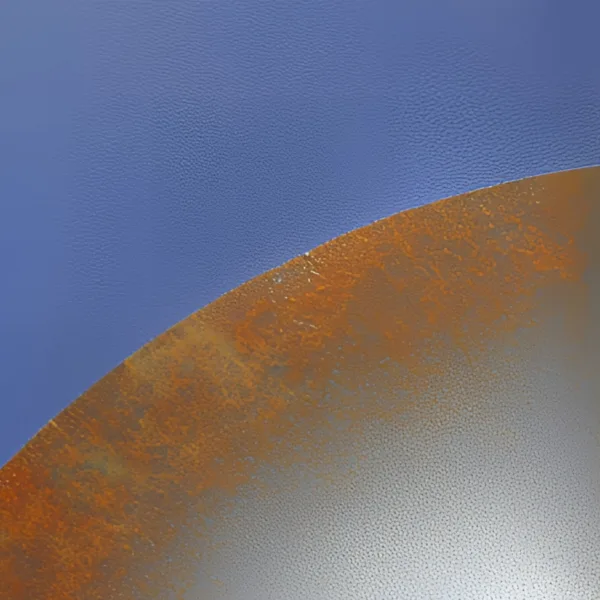 Rust and Blue Relief by Bassem, detail at close range