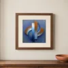 ba-0081-rust-and-blue-relief-print-1-closeup-walnut-v6 Rust and Blue Relief by Bassem, art print shown framed on a wall