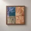 ba-0086-carved-color-tiles-framed-2-thin-closeup-walnut-v4 Carved Color Tiles by Bassem, framed print on a wall