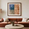 Carved Color Tiles by Bassem, art print shown framed on a wall