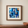 Sky Blue Labyrinth by Bassem, art print shown framed on a wall