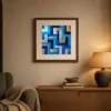 Sky Blue Labyrinth by Bassem, art print shown framed on a wall