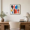 Stripes and Pebbles by Bassem, framed print on a wall