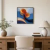 Little Orange Tree by Bassem, framed print on a wall