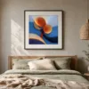 Little Orange Tree by Bassem, art print shown framed on a wall