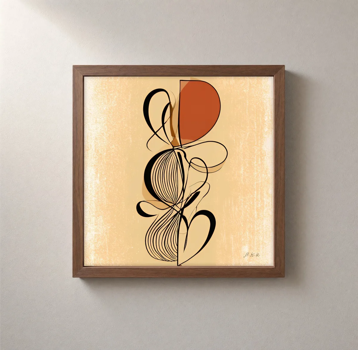 Loops on Sand by Bassem, framed print on a wall