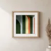 ba-0096-arches-in-forest-green-print-1-closeup-oak-v6 Arches in Forest Green by Bassem, art print shown framed on a wall