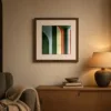 ba-0096-arches-in-forest-green-print-2-room-evening-walnut-v6 Arches in Forest Green by Bassem, art print shown framed on a wall