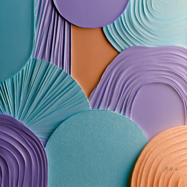 Lavender and Teal Fans by Bassem, the full artwork