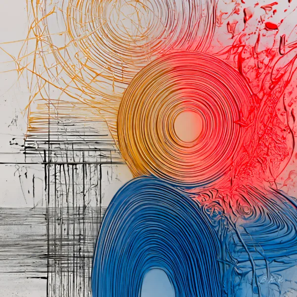 Gold and Blue Rings by Bassem, the full artwork