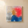 Gold and Blue Rings by Bassem, canvas on a wall