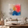 Gold and Blue Rings by Bassem, canvas on a wall