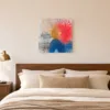 Gold and Blue Rings by Bassem, canvas on a wall