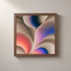 Shell Curves in Blush by Bassem, framed print on a wall