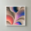 Shell Curves in Blush by Bassem, framed print on a wall