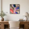 Shell Curves in Blush by Bassem, framed print on a wall