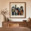 Threaded Domes by Bassem, art print shown framed on a wall