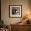 Balance in Bronze by Bassem, art print shown framed on a wall