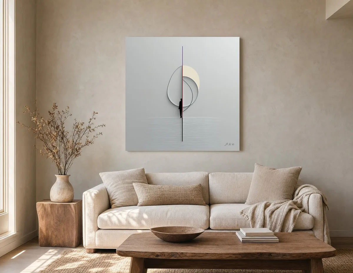 Waiting at the Line by Bassem, canvas on a wall