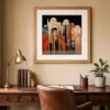 Arches After Dark by Bassem, art print shown framed on a wall