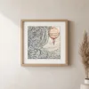 Drifting Balloon by Bassem, art print shown framed on a wall