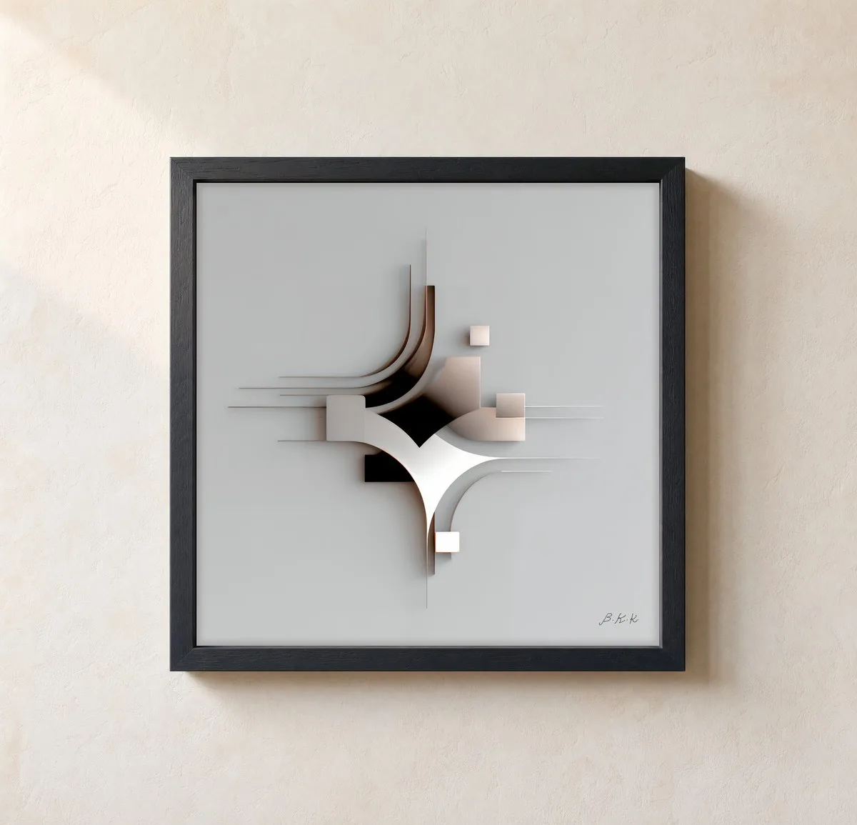 Converging Planes by Bassem, framed print on a wall