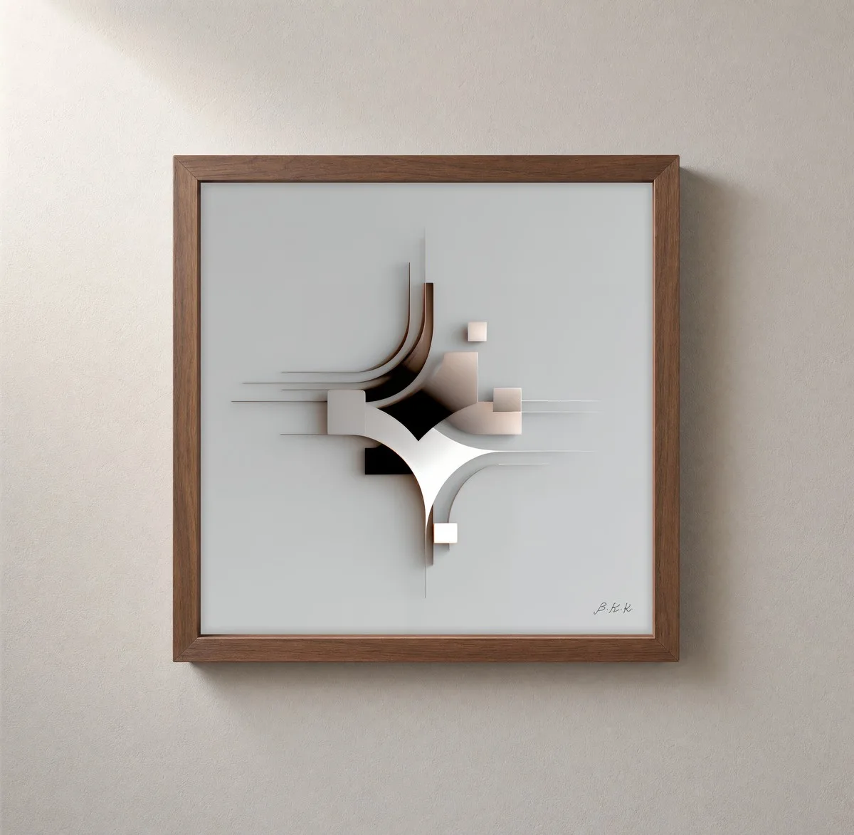 Converging Planes by Bassem, framed print on a wall