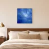 Gold Lines on Cobalt by Bassem, canvas on a wall