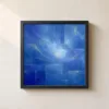 ba-0113-gold-lines-on-cobalt-framed-1-thin-closeup-black-v4 Gold Lines on Cobalt by Bassem, framed print on a wall