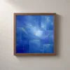 ba-0113-gold-lines-on-cobalt-framed-2-thin-closeup-walnut-v4 Gold Lines on Cobalt by Bassem, framed print on a wall
