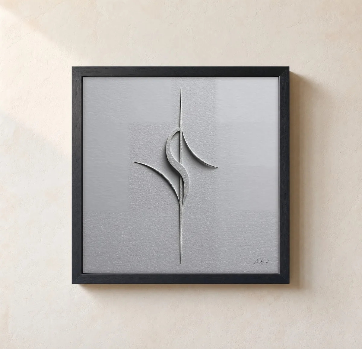 Pressed Crescent by Bassem, framed print on a wall
